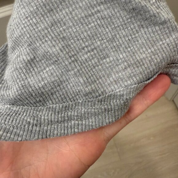 Free People Intimately Gray Racer Back Tank Medium Distressed Hem Boho Layering - Picture 3 of 6